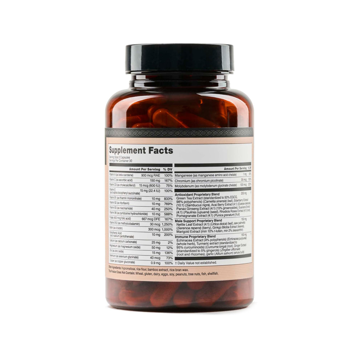 NatureWise Multivitamin pour Hommes - 60 Capsules, prise de deux capsules