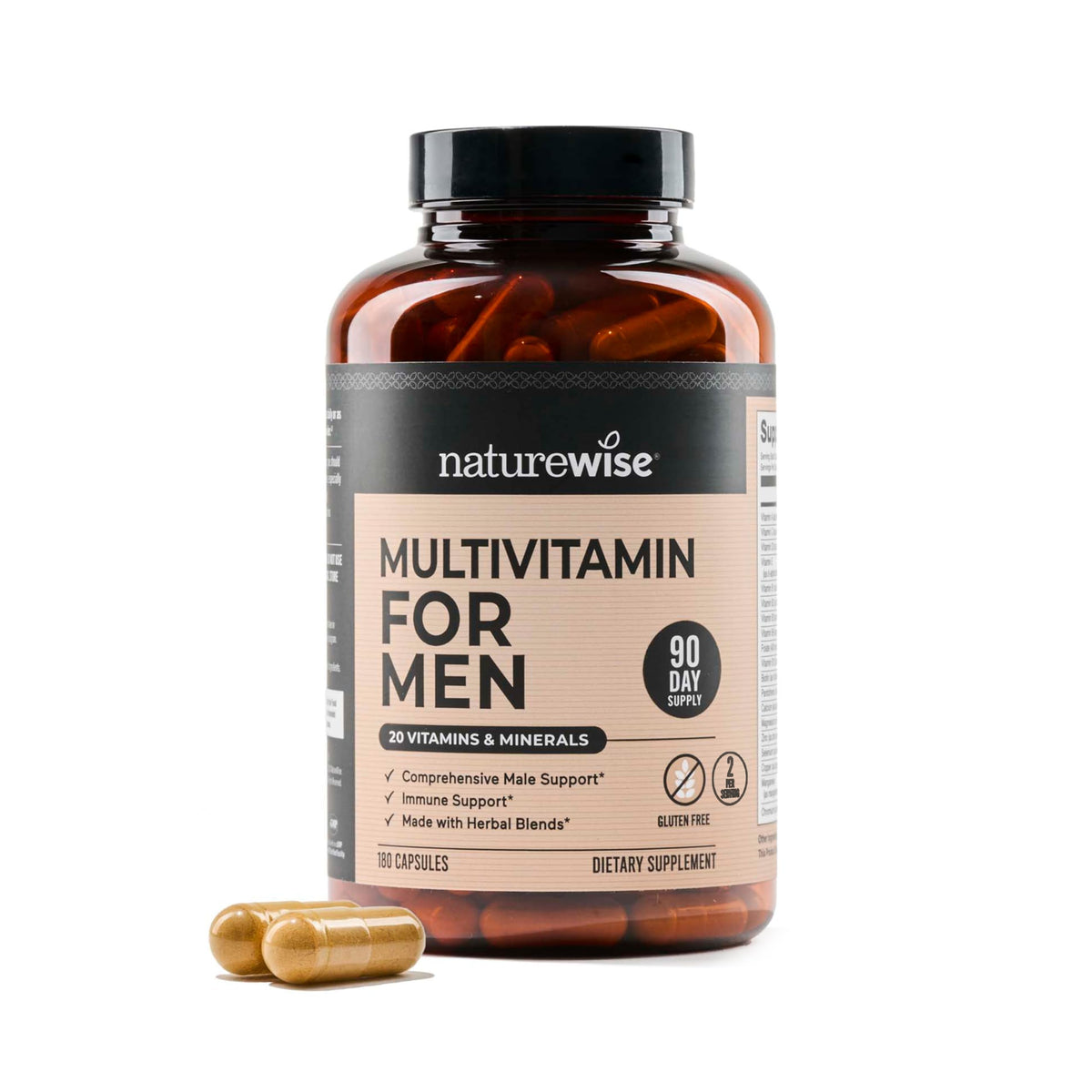 NatureWise Multivitamin pour Hommes - flacon de 180 capsules