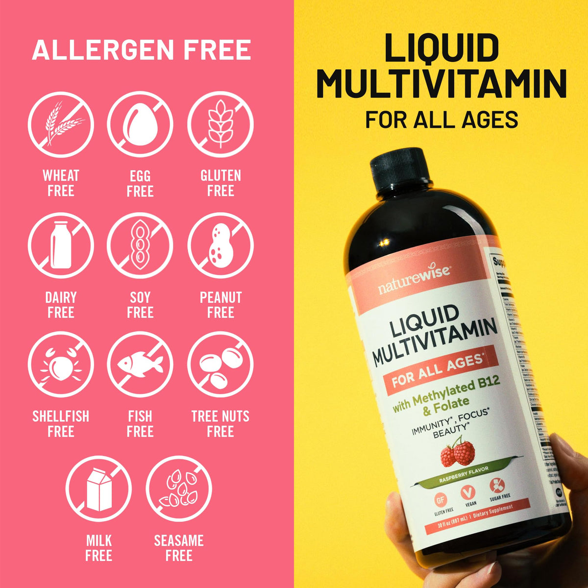 NatureWise Multivitamine Liquide avec fruits frais