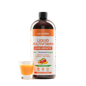 NatureWise multivitamine liquide pour la croissance des cheveux 30 fl oz avec étiquette visible
