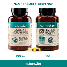 NatureWise Omega 3 gélules en boîte ouverte