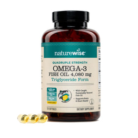 NatureWise Omega 3 Huile de Poisson 4080mg gélules en vue de face