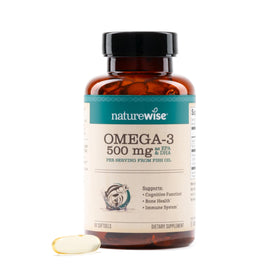 NatureWise Omega 3 Huile de Poisson 500mg gélules avant