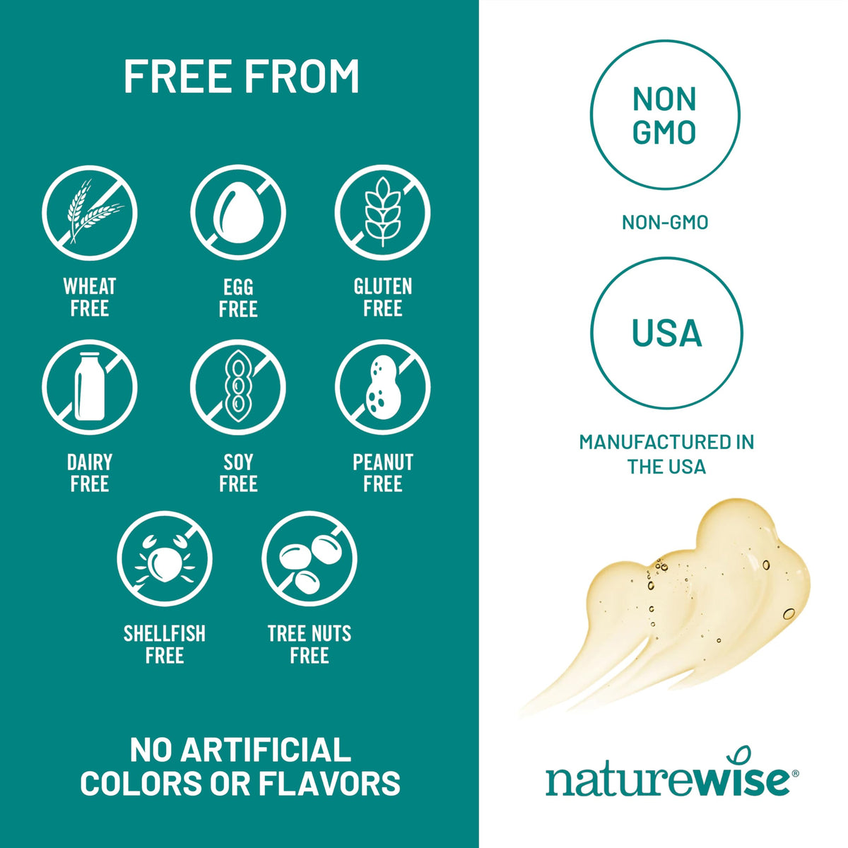 NatureWise Omega 3 Huile de Poisson 500mg gélules dans un verre d'eau