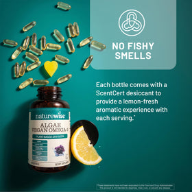 NatureWise Omega-3 Végétalien 1458mg bouteille ouverte
