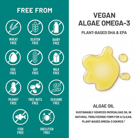 NatureWise Omega-3 Végétalien 1458mg gélules dans un bol