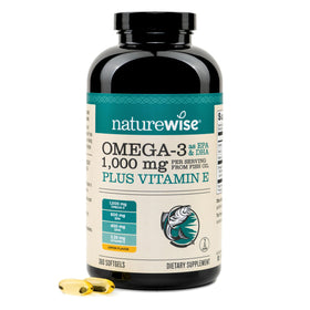 NatureWise Omega 3 + Vitamine E 1000mg gélules molles avant