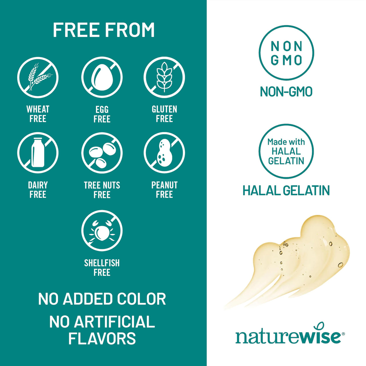 NatureWise Omega 3 + Vitamine E gélules molles sur une table