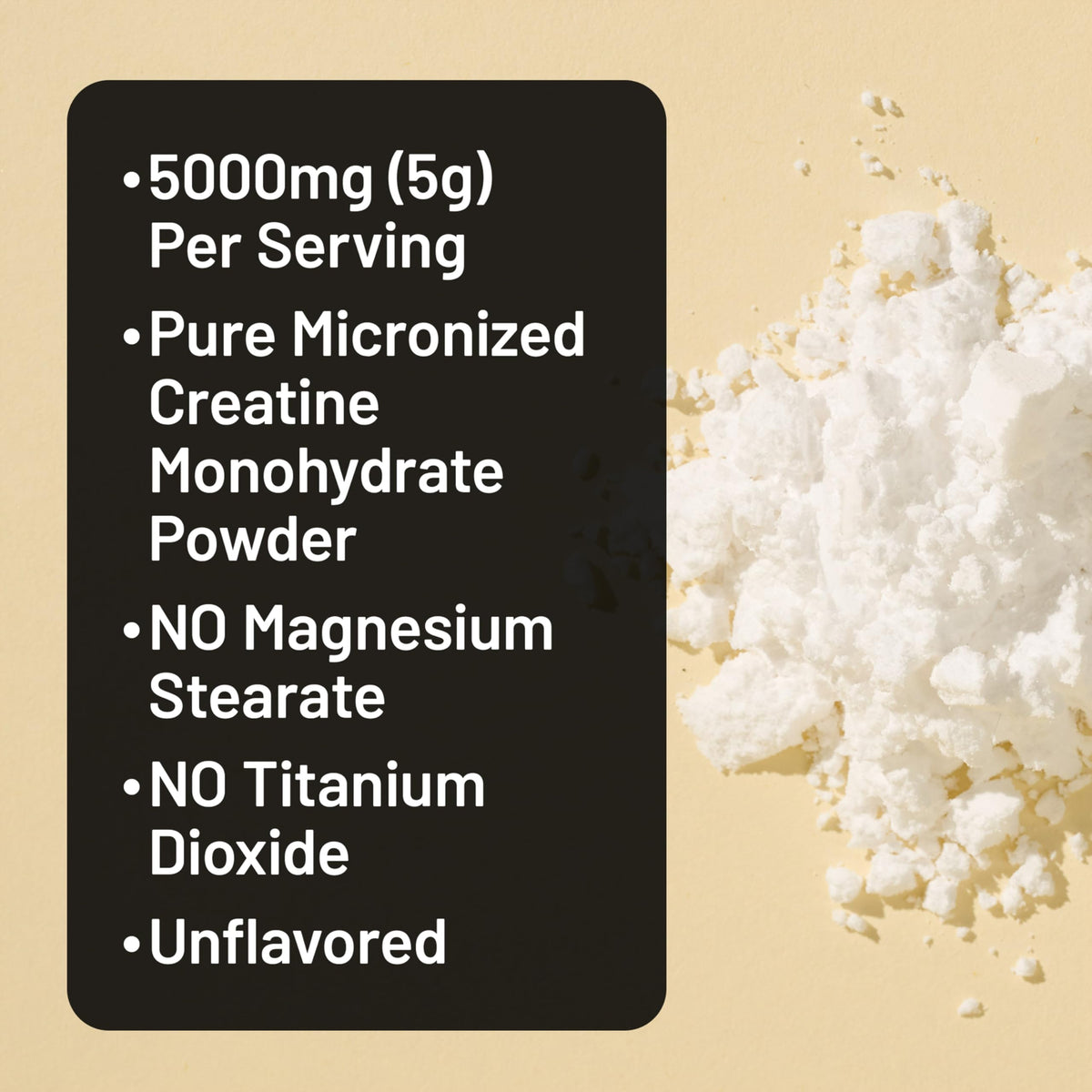 NatureWise Poudre de Créatine Monohydrate 5000mg vue de côté