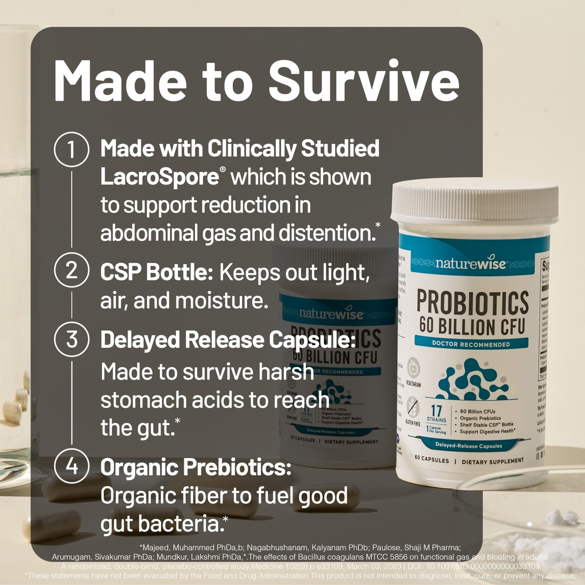 NatureWise Probiotiques 60 Milliards CFU capsules ouvertes