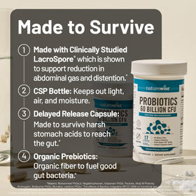 NatureWise Probiotiques 60 Milliards CFU capsules ouvertes
