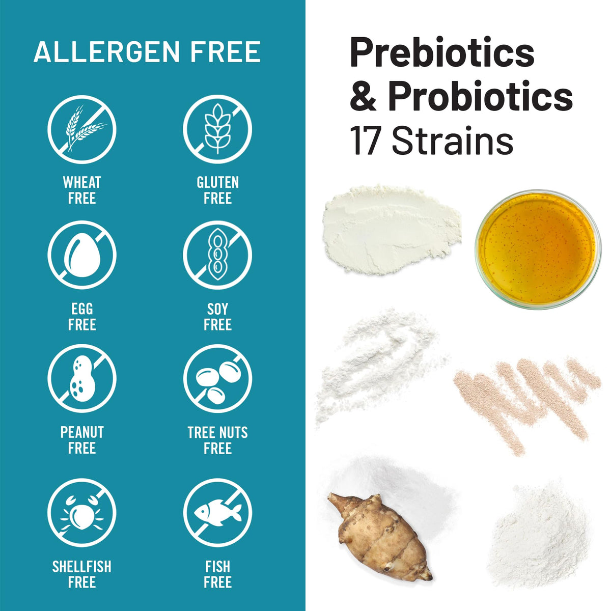 NatureWise Probiotiques 60 Milliards CFU étiquette des ingrédients
