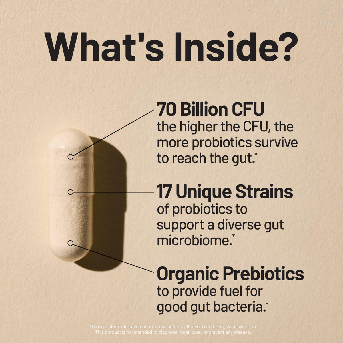 NatureWise Probiotiques 70 Milliards CFU - bouteille ouverte avec capsules