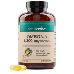 NatureWise Ultra Omega 3 2200 mg gélules frontales avec étiquette