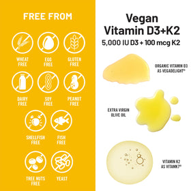 NatureWise Vegan D3 K2 5000UI 100mcg capsules ouvertes