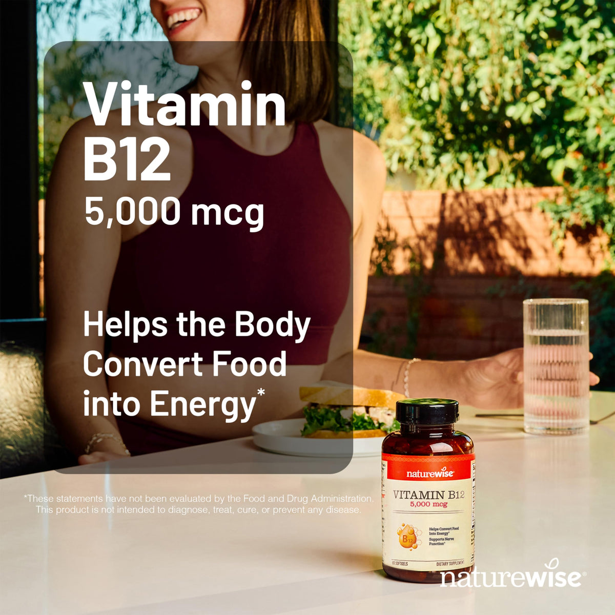 NatureWise Vitamine B12 5000 mcg gélule facile à avaler