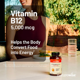 NatureWise Vitamine B12 5000 mcg gélule facile à avaler