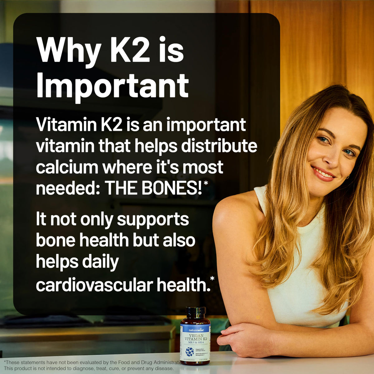 NatureWise Vitamine K2 600 mcg emballage avec informations nutritionnelles