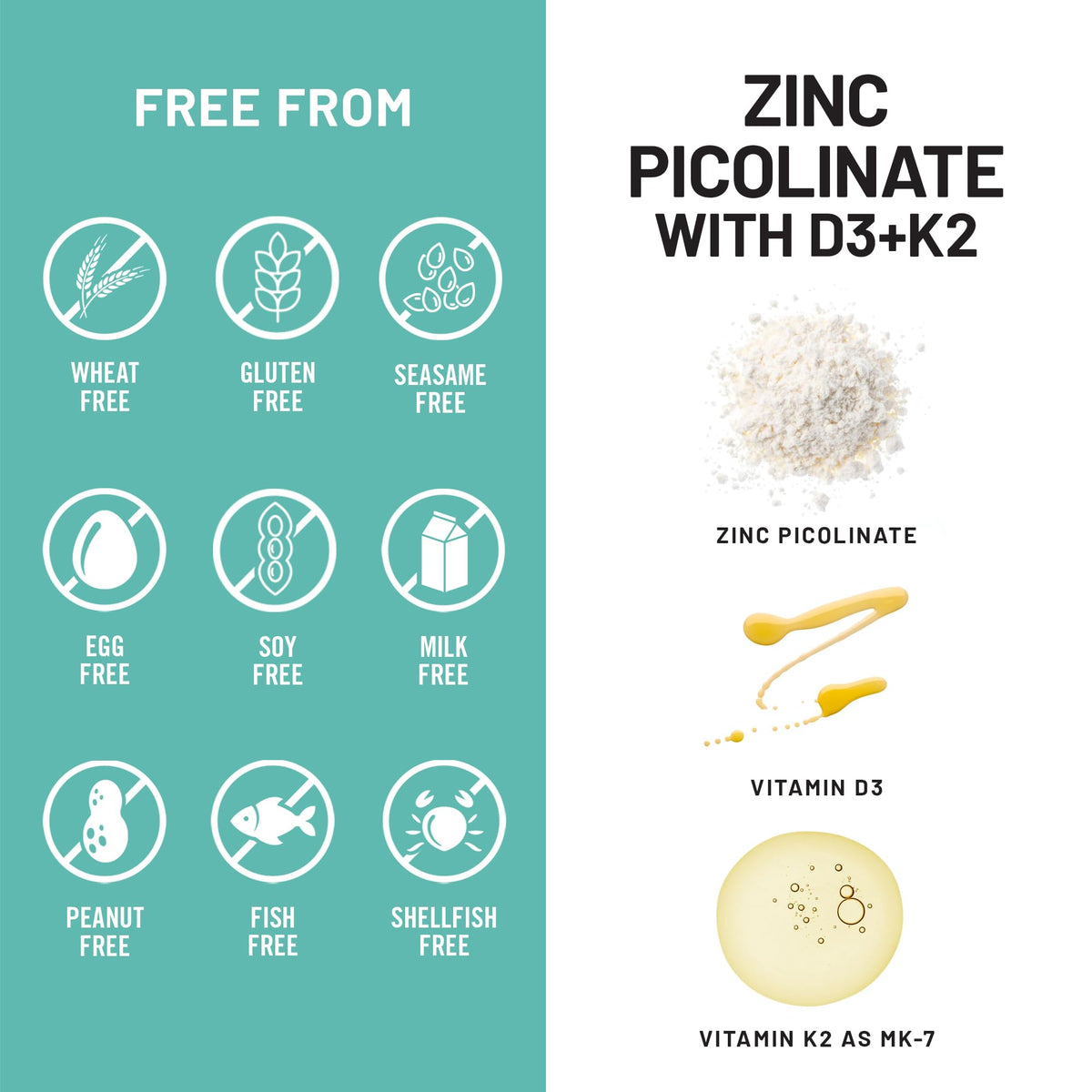 NatureWise Zinc Picolinate 30mg D3 K2 bottle back view