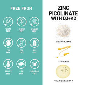 NatureWise Zinc Picolinate 30mg D3 K2 bottle back view