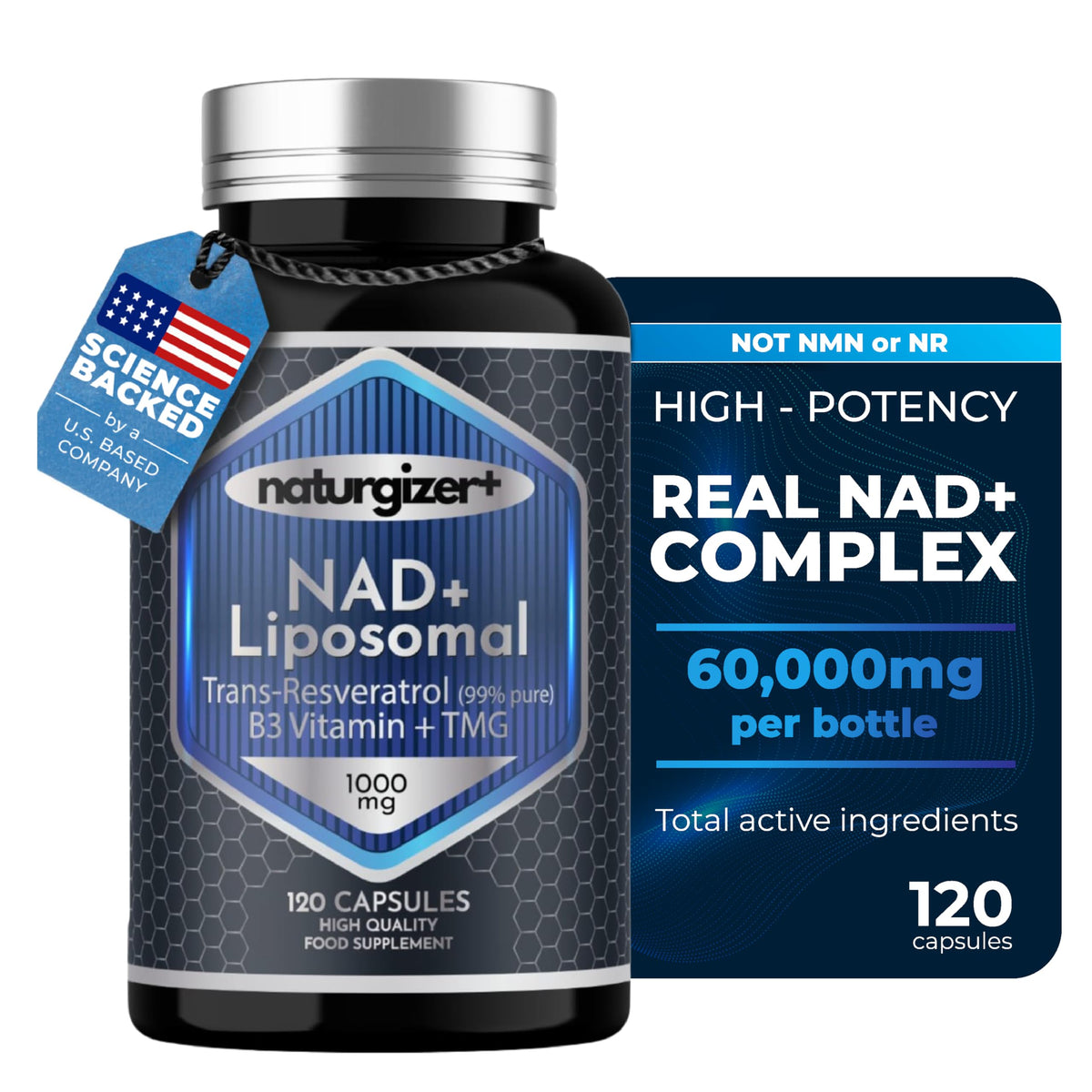 naturgizer+ Complexe Liposomal NAD Plus 120 Caps vue de face