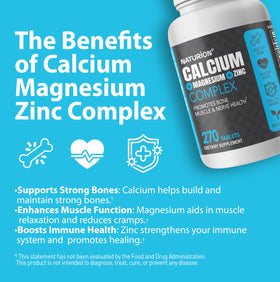 NATURION Complément Alimentaire Calcium Magnésium Zinc comprimés dans une main