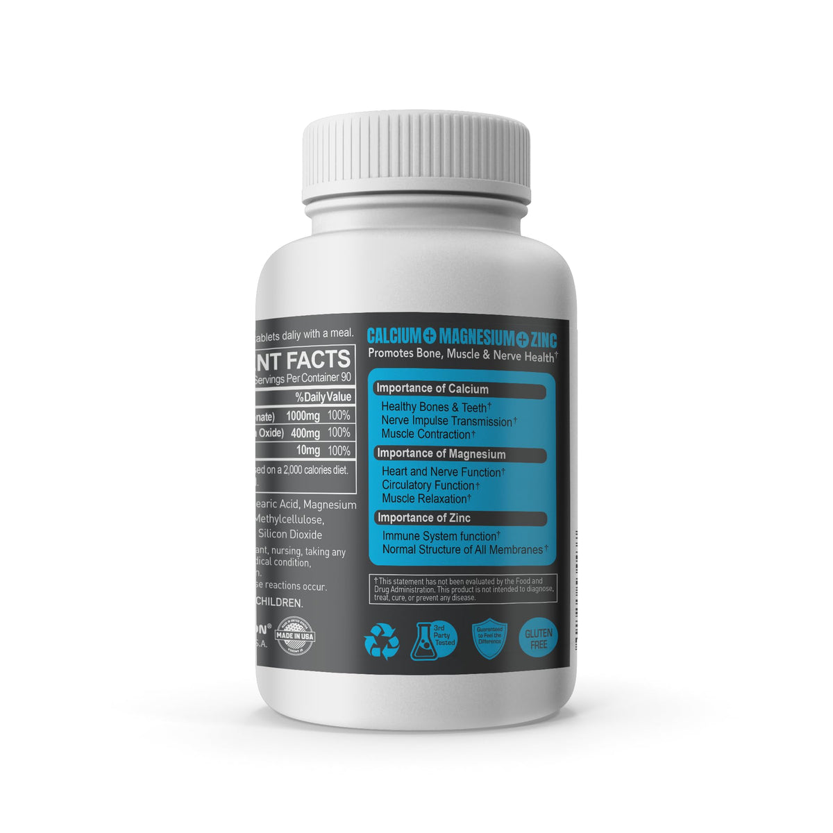 NATURION Complément Alimentaire Calcium Magnésium Zinc emballage