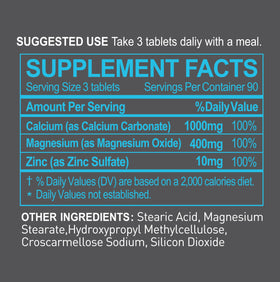 NATURION Complément Alimentaire Calcium Magnésium Zinc vue de côté