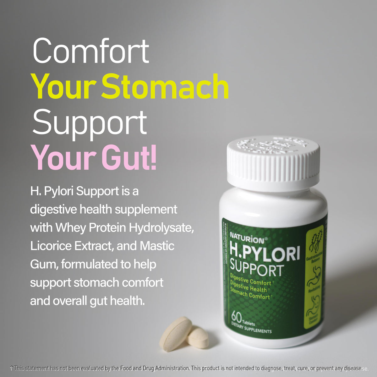 NATURION H. Pylori Complément Alimentaire - Ingrédients principaux listés