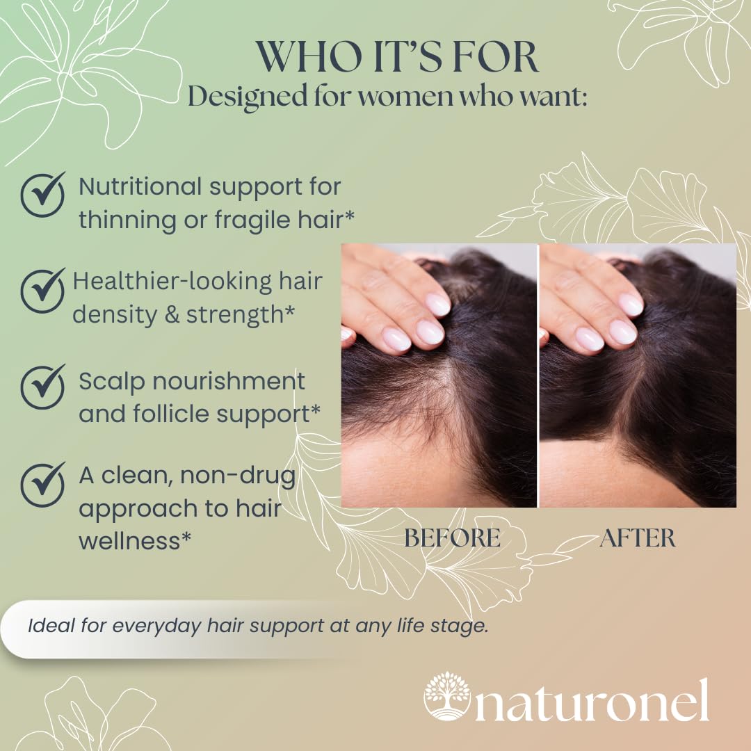Naturonel Compléments Cheveux Femmes 45+ capsules ouvertes