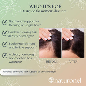 Naturonel Compléments Cheveux Femmes 45+ capsules ouvertes