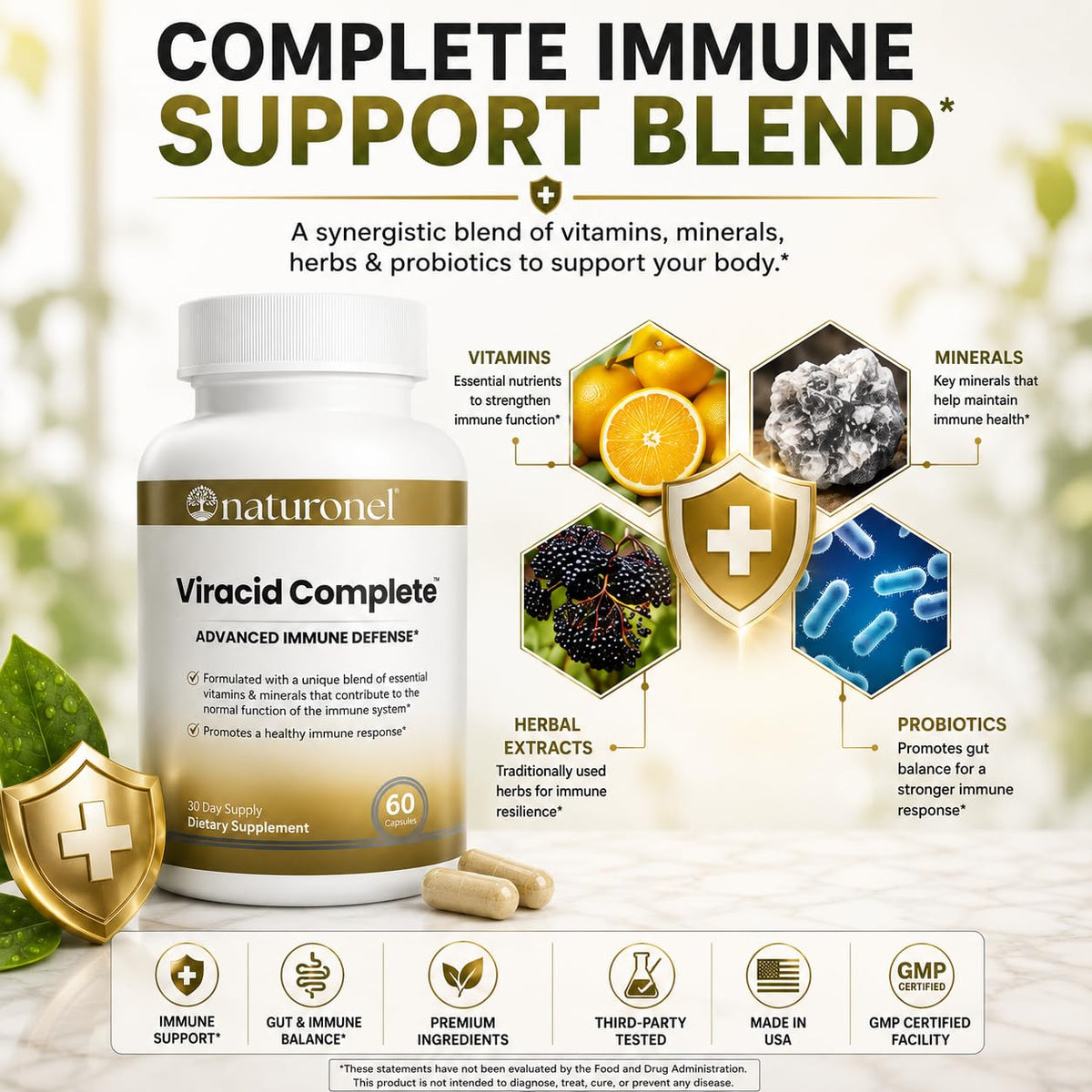 Naturonel Viracid Complete flacon avec capsules à côté