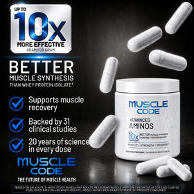 NAUTILUS Muscle Code Capsules Acides Aminés Essentiels capsules sur une table