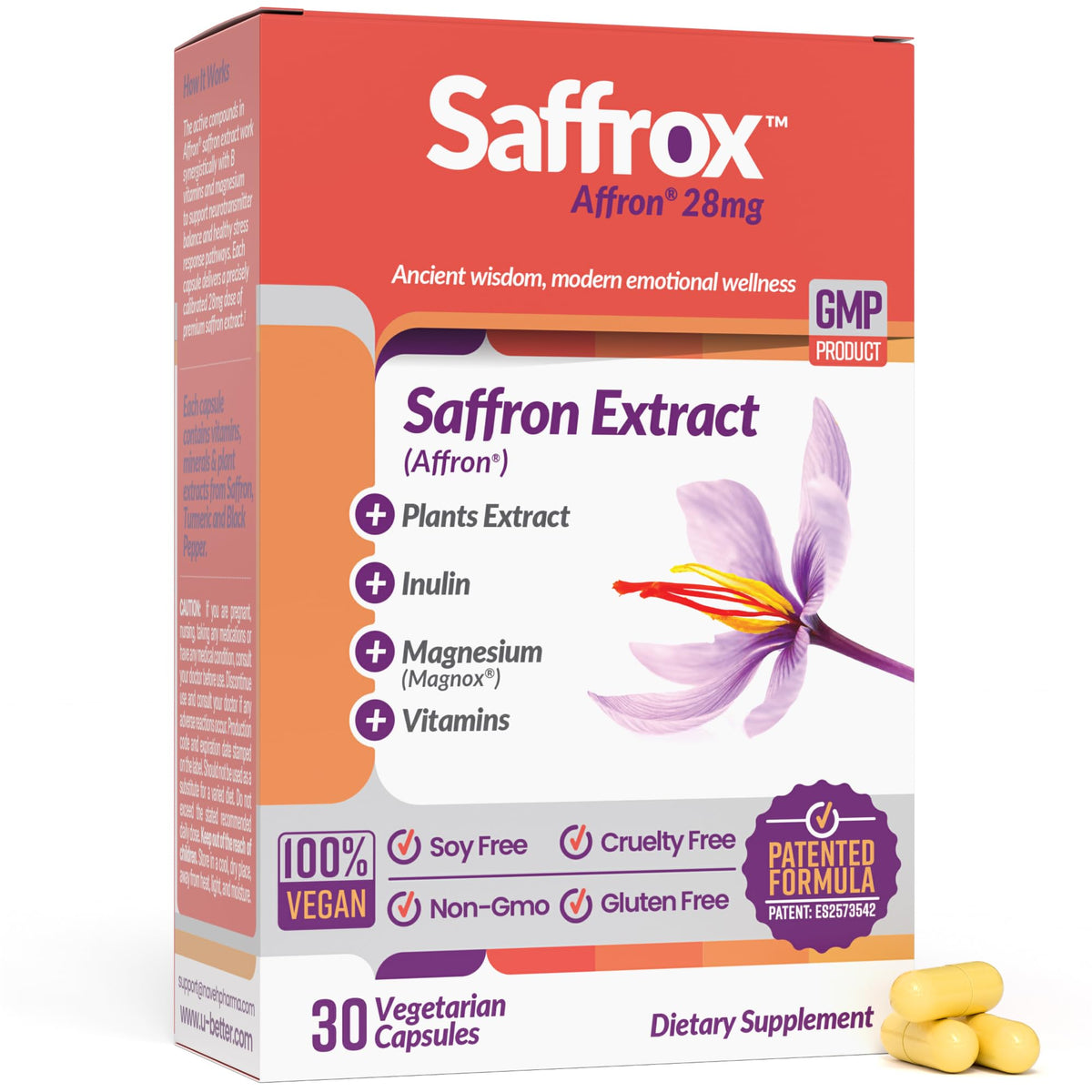 NAVEH PHARMA Saffrox™ boîte de 30 capsules avec étiquette