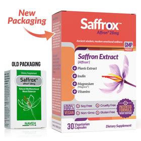 NAVEH PHARMA Saffrox™ capsules ouvertes avec une capsule visible