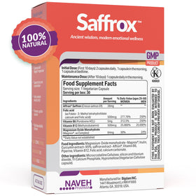NAVEH PHARMA Saffrox™ présentation de la boîte et du dosage