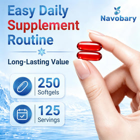 Navobary Huile de Krill 1000mg gélules softgels sur fond blanc