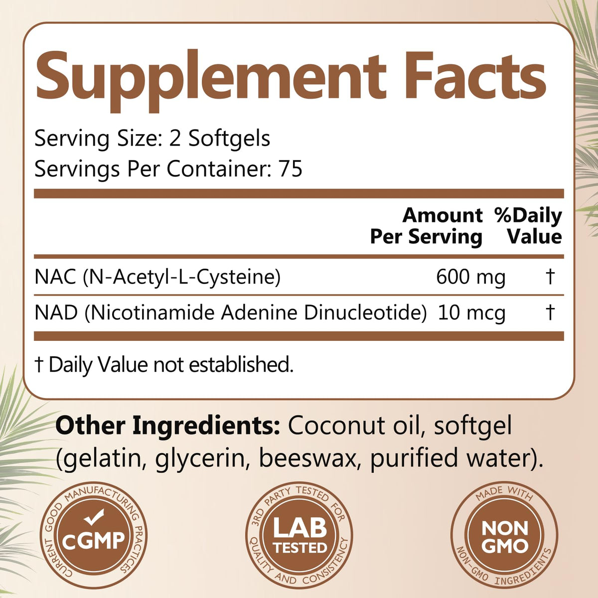 Navobary NAC 600mg gélules molles vue de côté