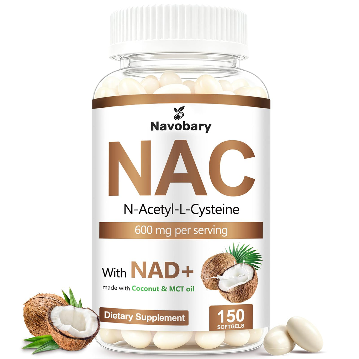 Navobary NAC 600mg gélules molles vue de face