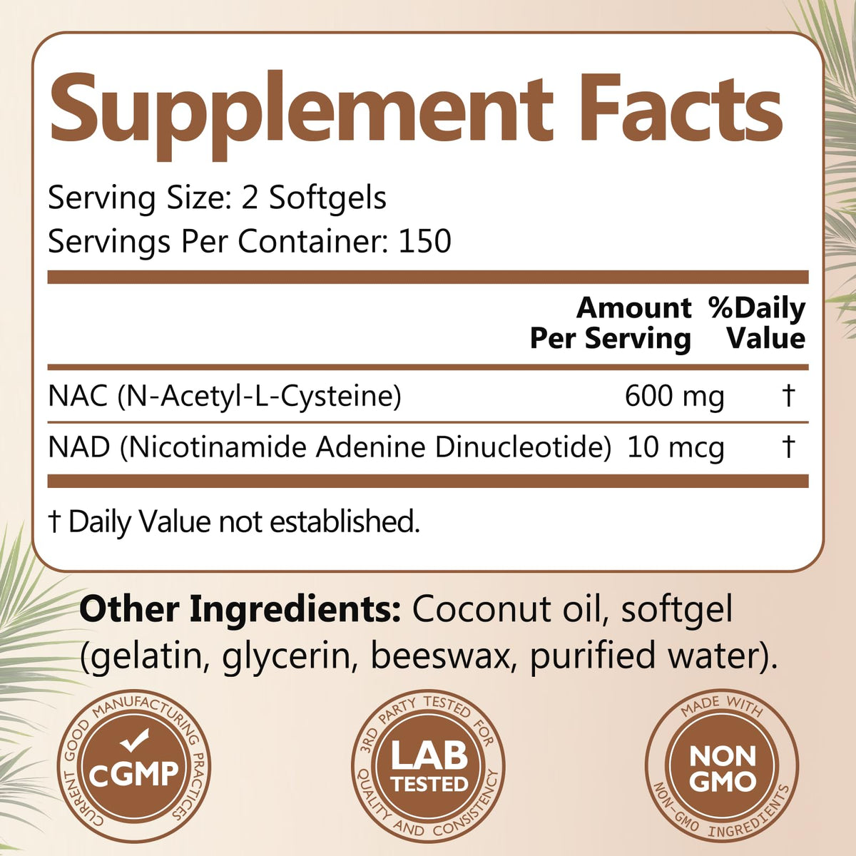 Navobary NAC N-Acetyl-L-Cysteine 600mg 300 gélules avec étiquette