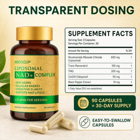 NBOOCUP NAD+ 600mg Capsules sur Une Surface Claire