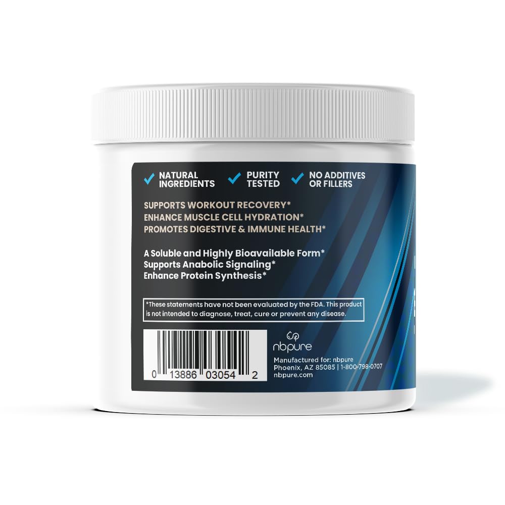 nbpure Glutamine+ Peptides 200g en poudre dans un verre