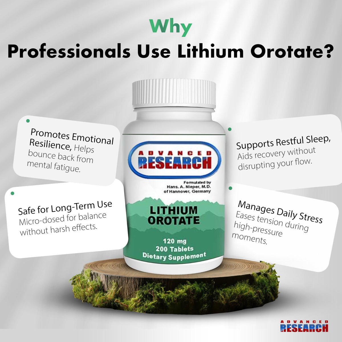 NCI Advanced Research Lithium Orotate 5mg avec un repas