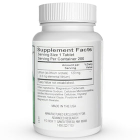 NCI Advanced Research Lithium Orotate 5mg sur un bureau