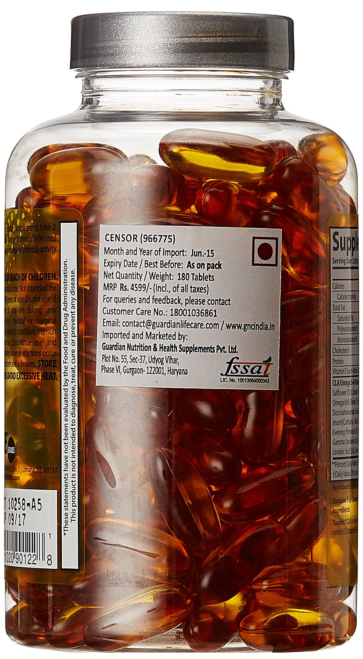 NDS Censor Body Toner CLA 180 gélules avec des ingrédients naturels en arrière-plan
