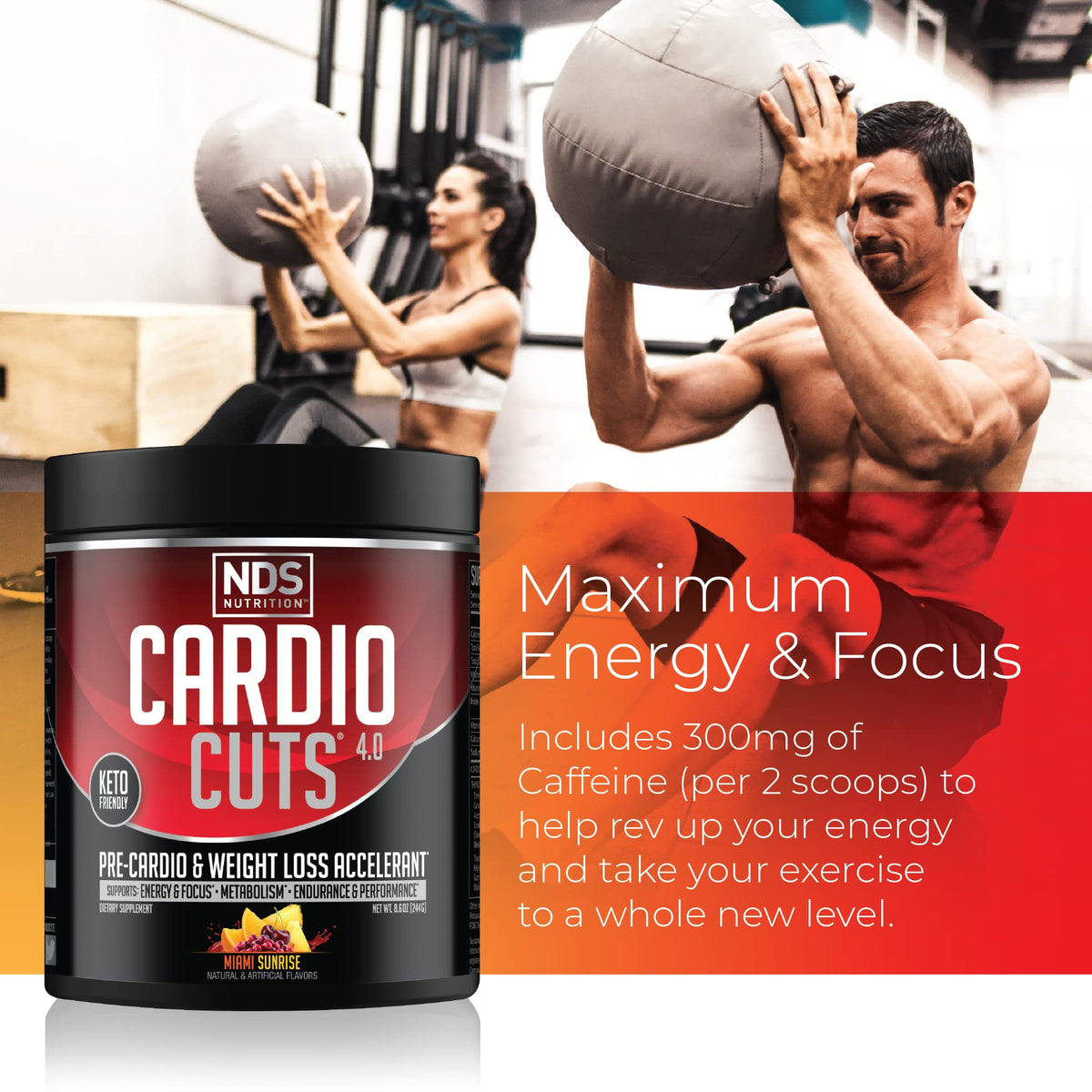 NDS Nutrition Cardio Cuts 4.0 en poudre dans un verre