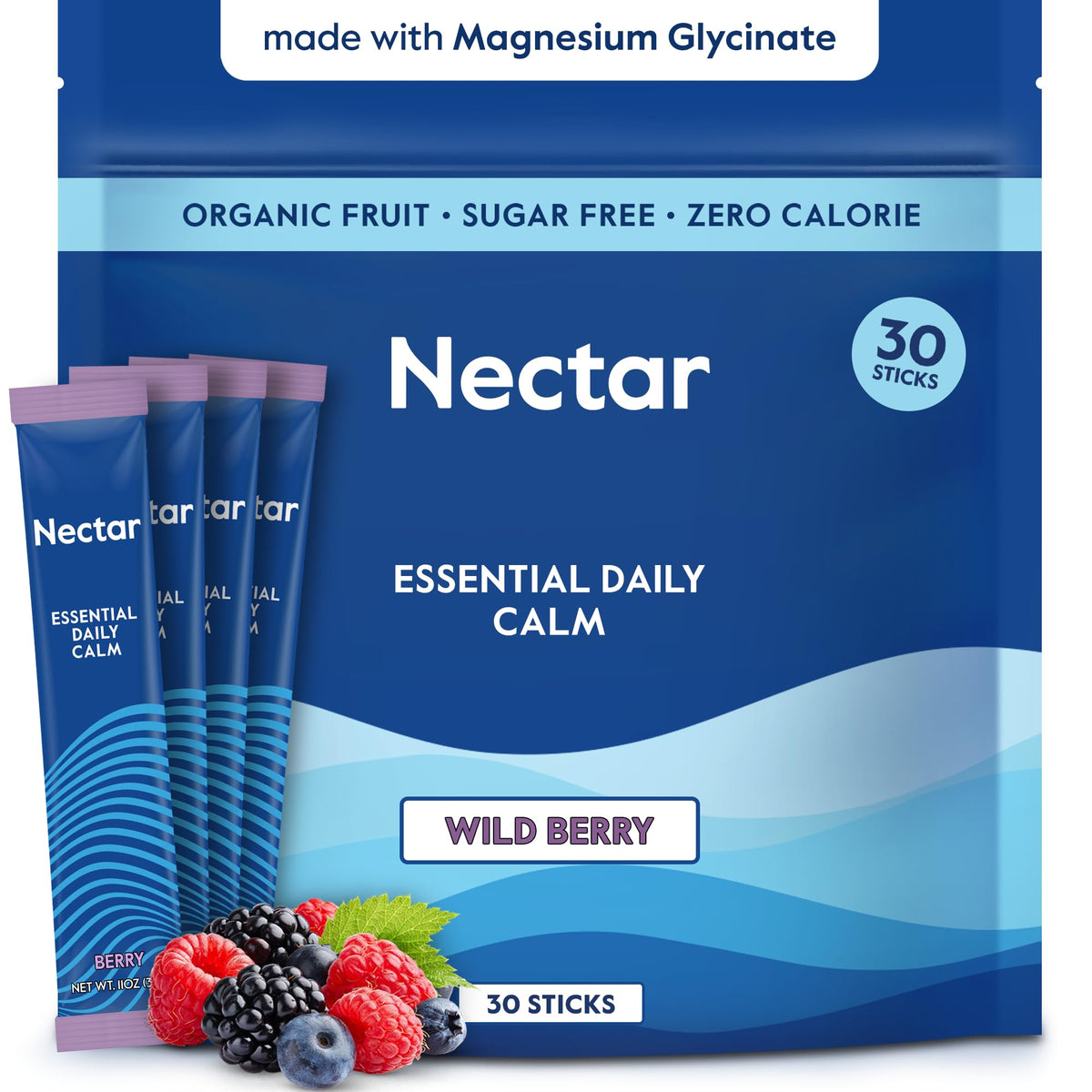Nectar Mélange de Boisson au Magnésium Glycinate sachets en vue de face