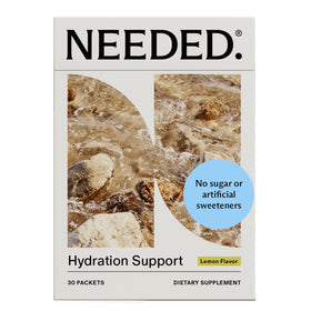Needed. Hydration Support sachets front view with lemon flavor