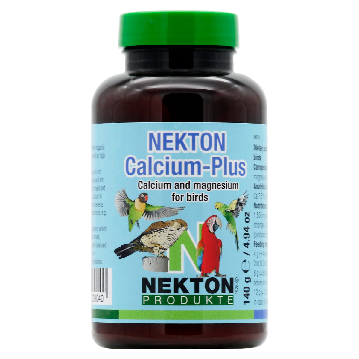 Nekton Calcium Plus 140g avant avec une vue de l'emballage