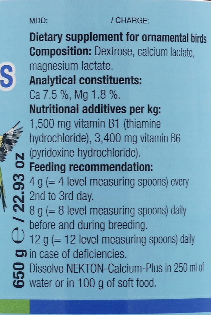 Nekton Calcium Plus 140g, zoom sur le contenu en poudre blanche